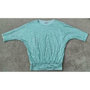 Jasambac Open Shoulders Teal Sequin Dress Women’s Size Small